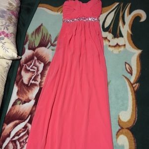 Simple Pink Long Prom Dress